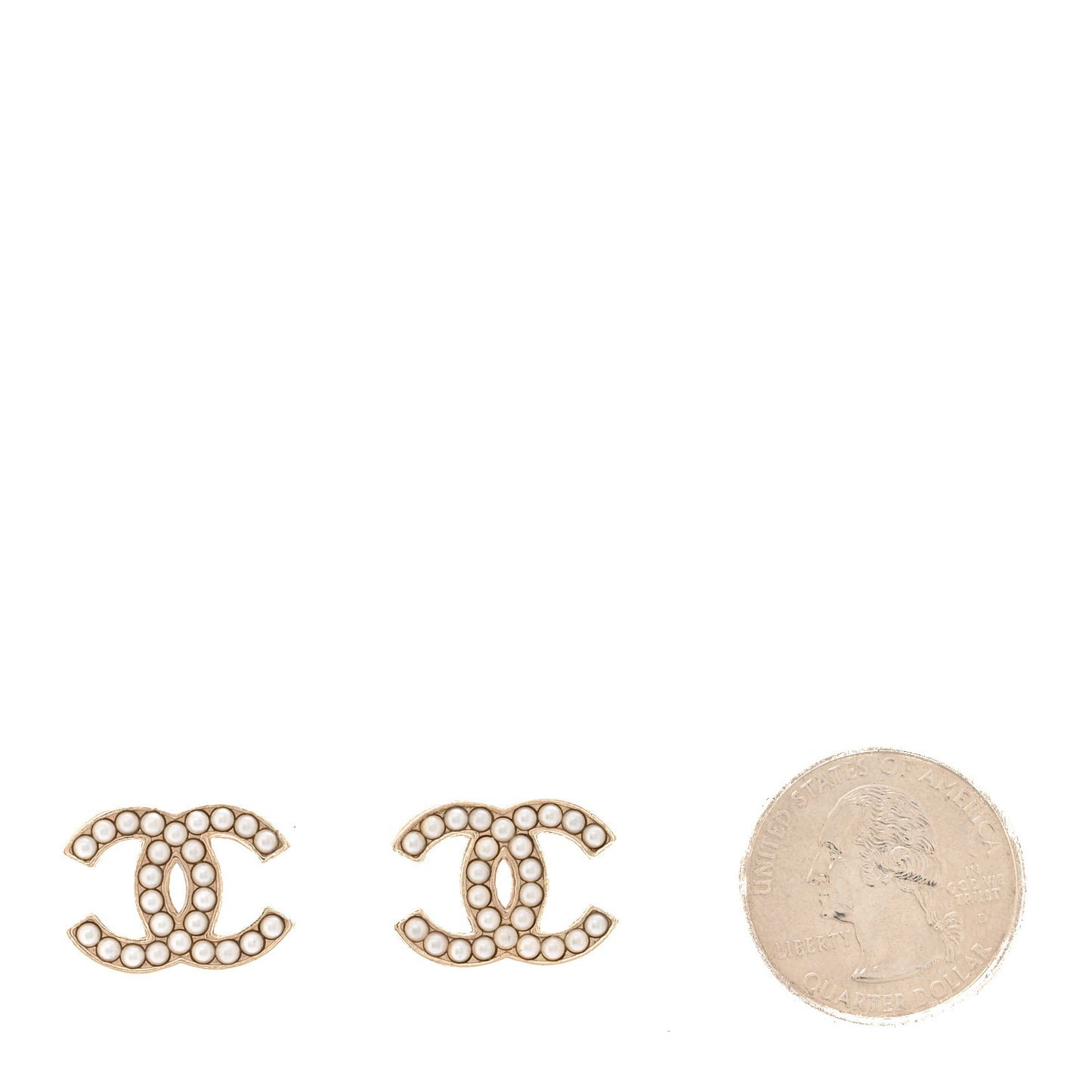 Pearl CC Earrings Gold