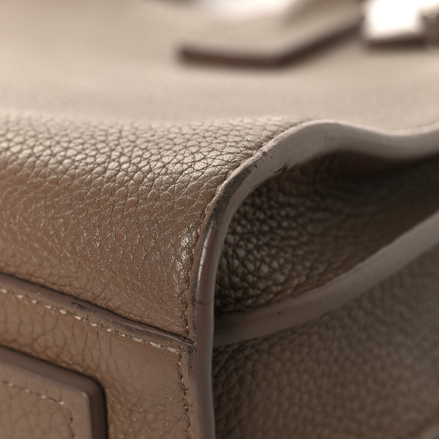 Grained Calfskin Baby Sac De Jour Souple Taupe
