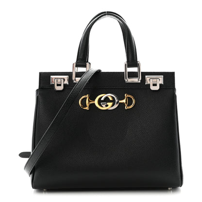 Gucci Grainy Calfskin Small Zumi Top Handle Bag Black 1 of 10