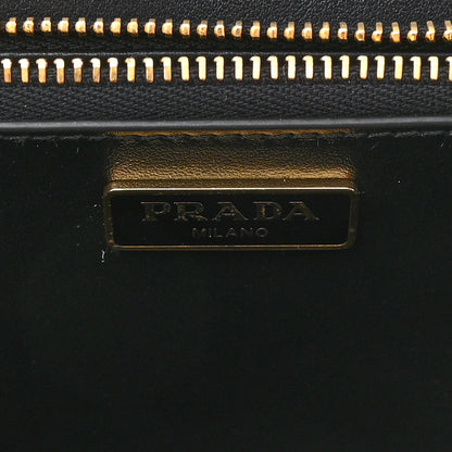 Prada Saffiano Lux Metal Triangle Logo Mini Envelope Chain Shoulder Bag Black 6 of 9