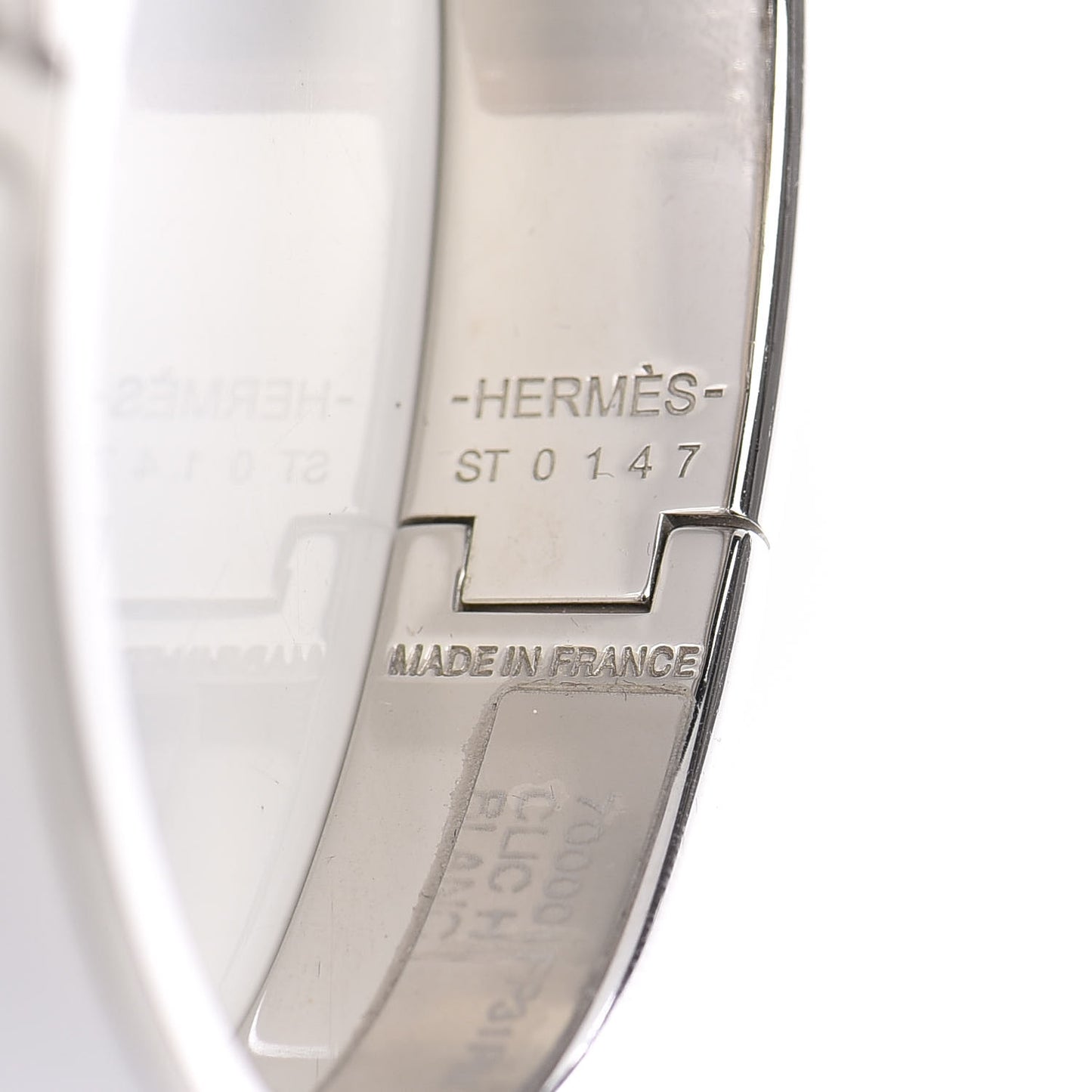 Enamel Narrow Clic Clac H Bracelet PM White