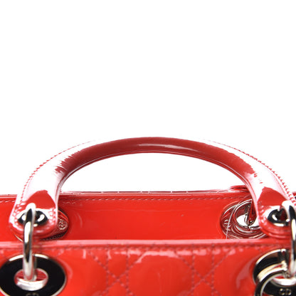 Christian Dior Patent Cannage Large Lady Dior Red 10 of 14