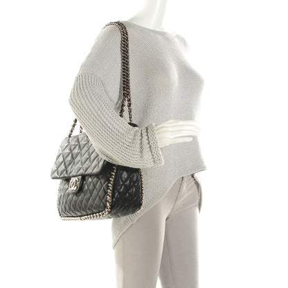 Chanel Crumpled Lambskin Chain Around Maxi Flap Black 2 of 7