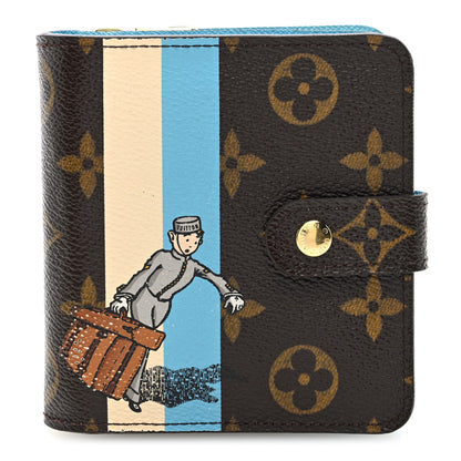 Louis Vuitton Monogram Groom Compact Zip Wallet Blue 1 of 7