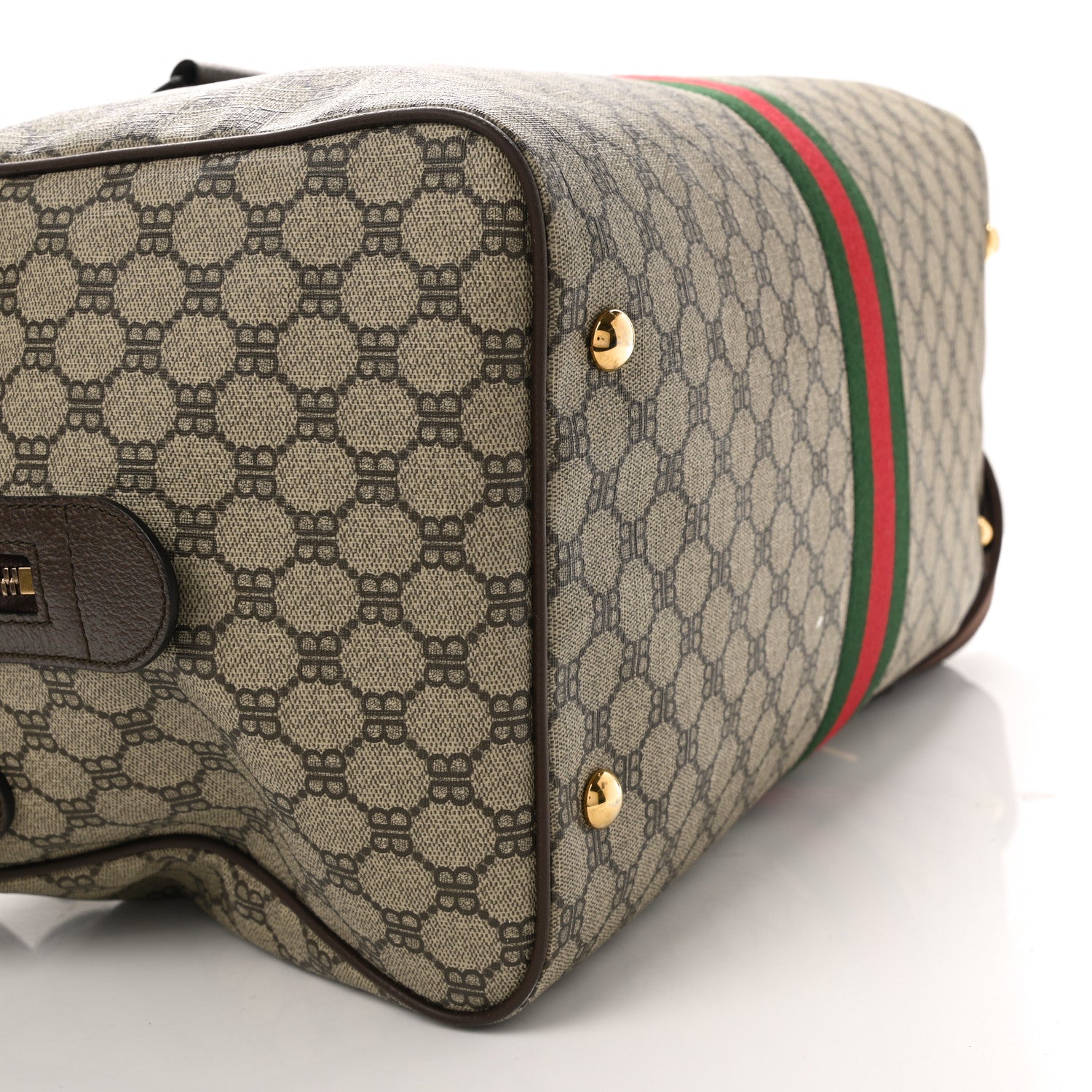 Gucci X BALENCIAGA BB Supreme Monogram Web Medium Ophidia Carry-On Duffle Bag Beige New Acero 8 of 9