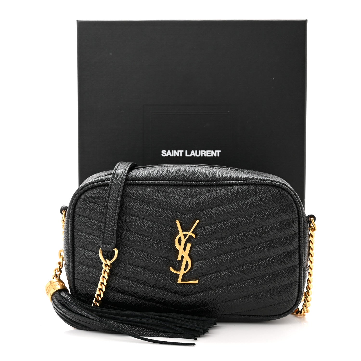 Saint Laurent Grain De Poudre Matelasse Monogram Mini Lou Camera Bag Black 11 of 11