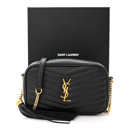 Saint Laurent Grain De Poudre Matelasse Monogram Mini Lou Camera Bag Black 11 of 11