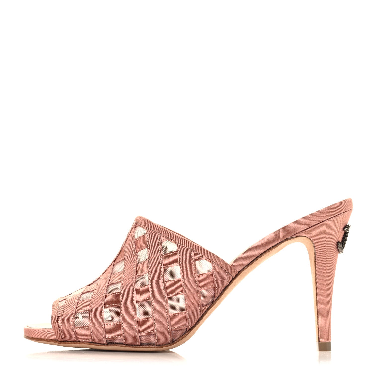 Chanel Mesh Grosgrain CC Mules Pink 37 1 of 9