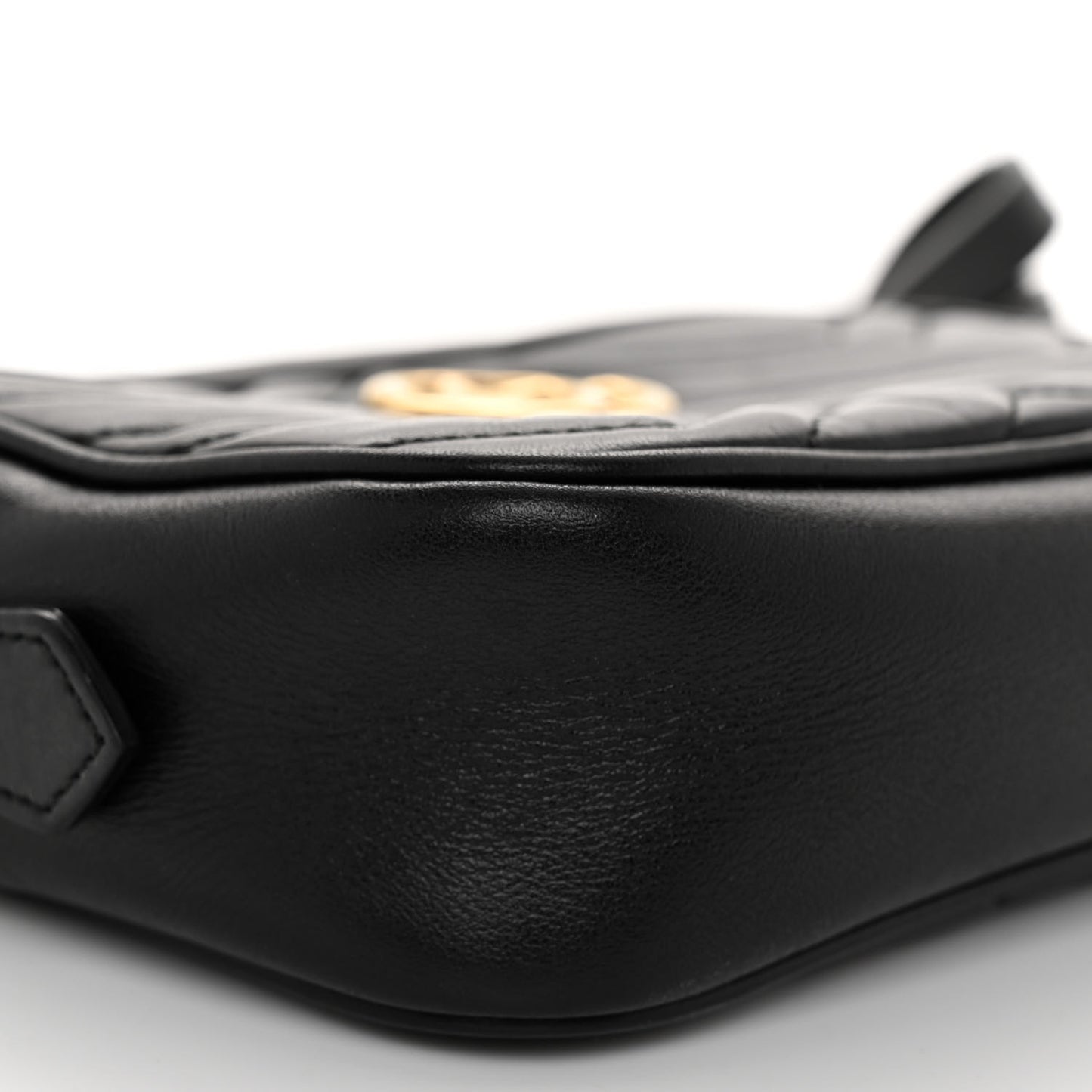 Calfskin Matelasse Mini GG Marmont Chain Shoulder Bag Black