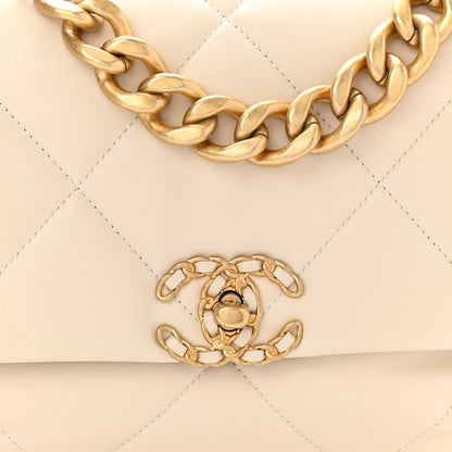 Chanel Lambskin Quilted Large Chanel 19 Flap Light Beige 7 of 9