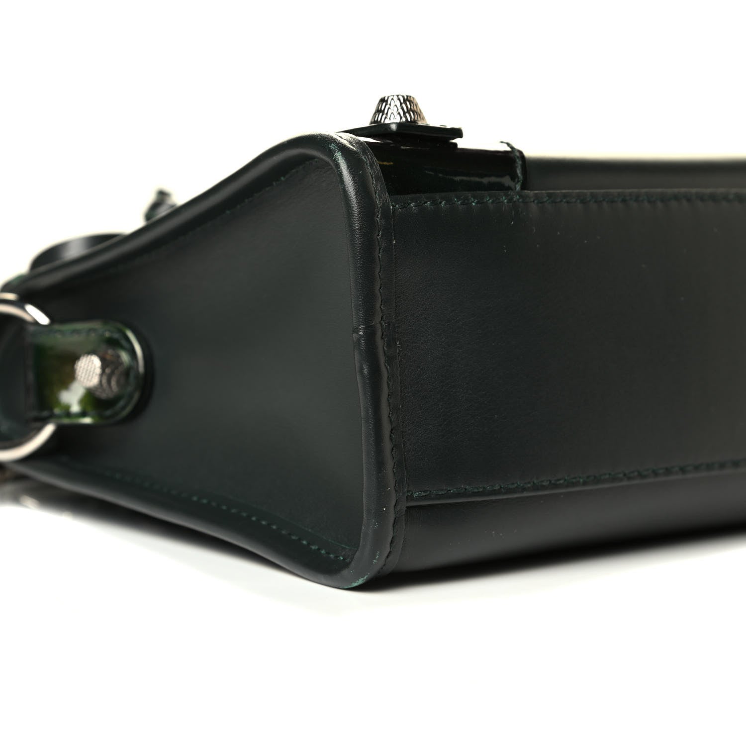 Balenciaga Smooth Calfskin Metallic Patent Giant 12 Silver Hardware Mini City Vert Poker Fonce 6 of 7