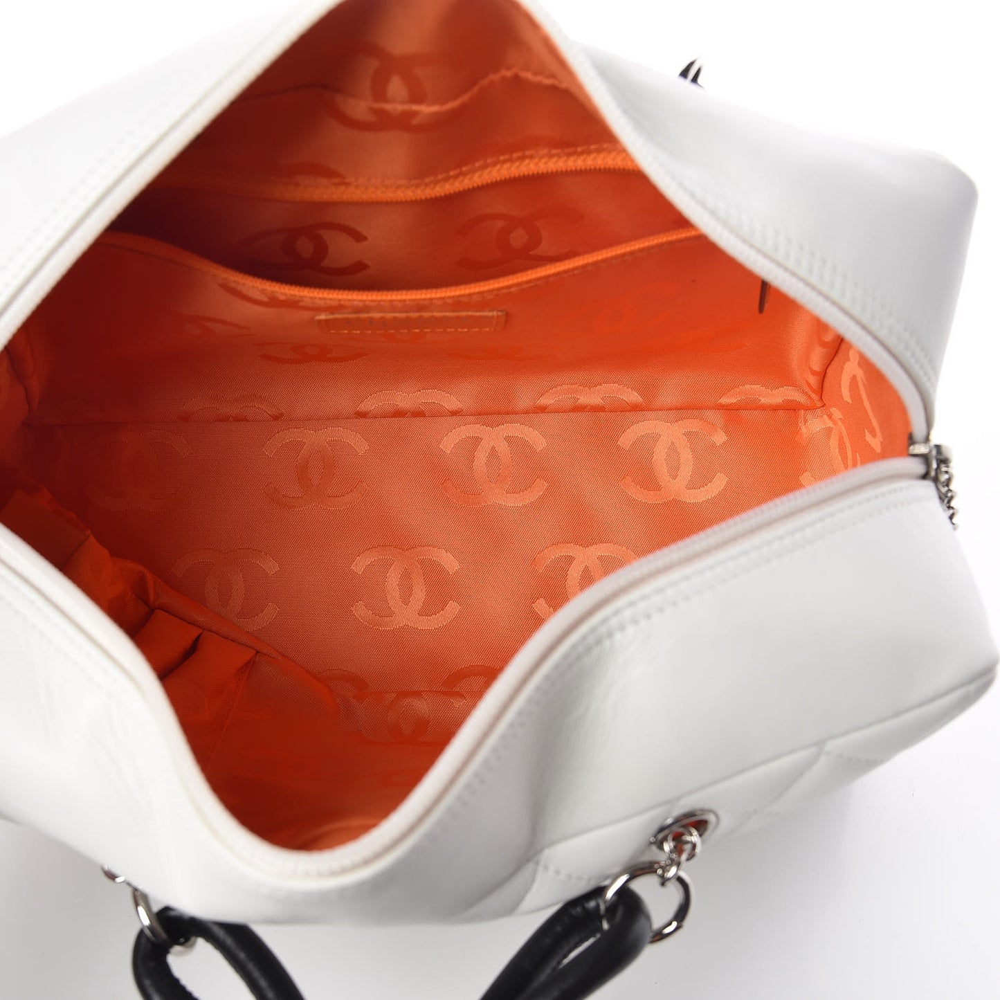 Calfskin Python Quilted Large Cambon Bowler White