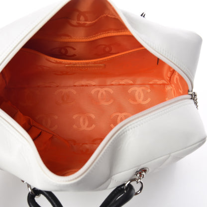 Chanel Calfskin Python Quilted Large Cambon Bowler White 7 of 9
