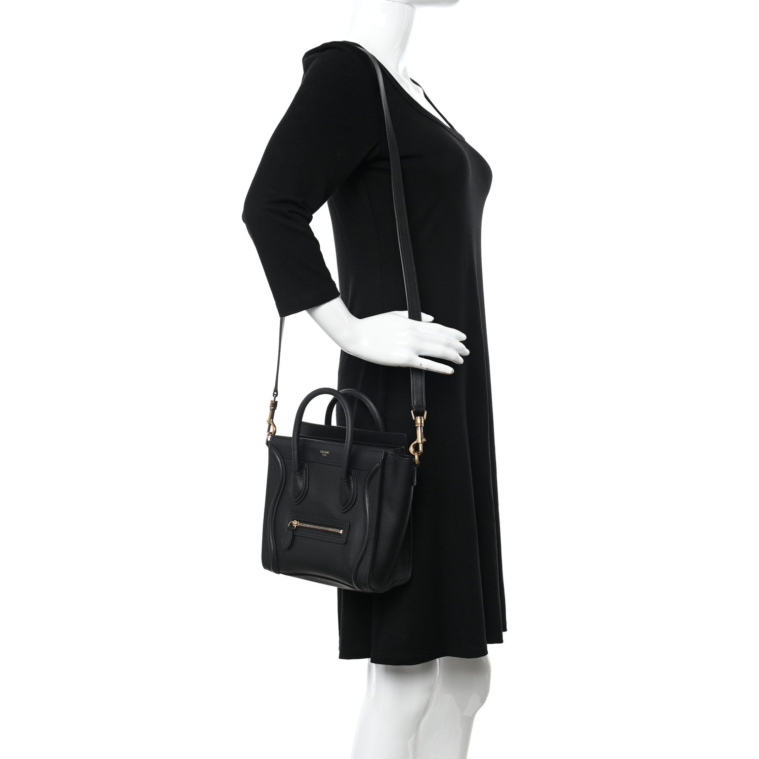 Celine Smooth Calfskin Nano Luggage Black 3 of 11