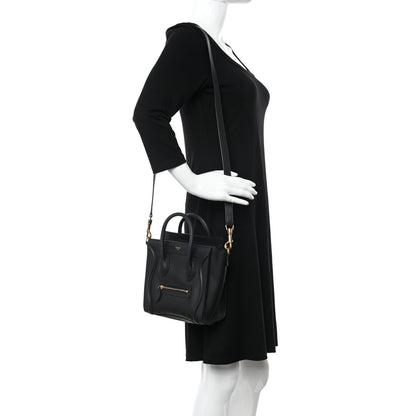 Celine Smooth Calfskin Nano Luggage Black 3 of 11