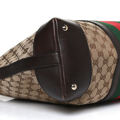 Gucci GG Canvas Vintage Web Large Tote Brown 10 of 12