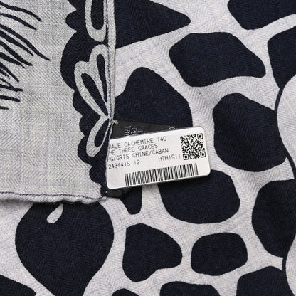 Hermes Cashmere Silk The Three Graces Shawl 140 Gris Chine Caban 3 of 5