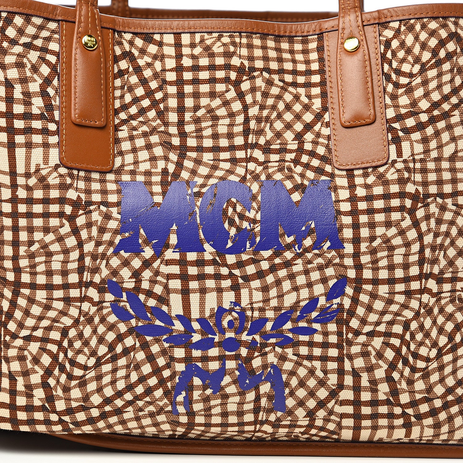 MCM Visetos Medium Liz Reversible Shopper Tote Cognac 14 of 14