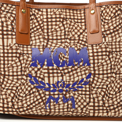 MCM Visetos Medium Liz Reversible Shopper Tote Cognac 14 of 14