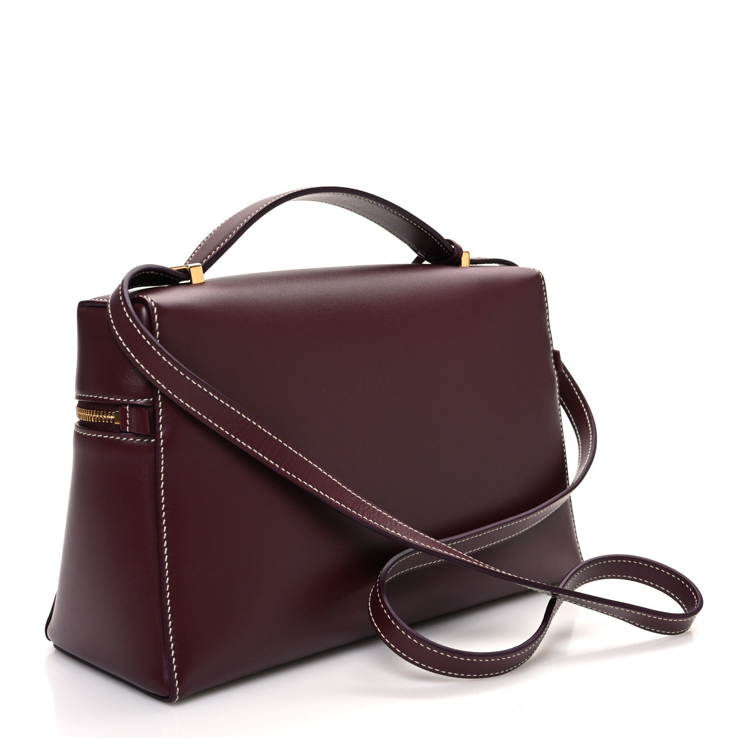 Loro Piana Saddle Calfskin Extra Bag L27 Azuki Beans 3 of 10