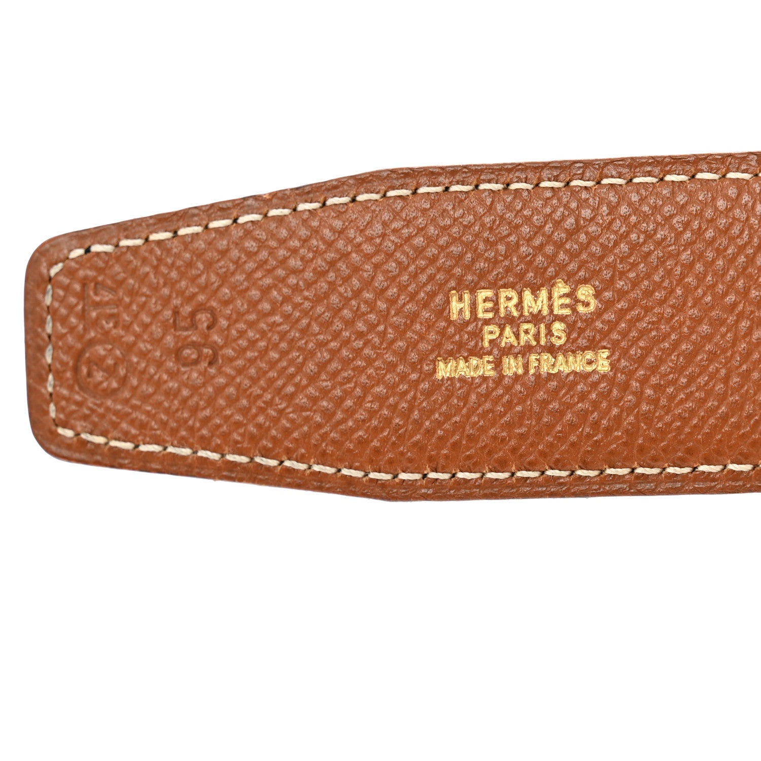 Hermes Box Courchevel 32mm H Belt 95 Black Gold 5 of 6