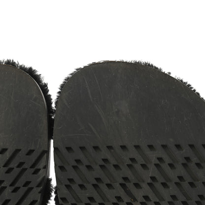 Hermes Calfskin Woolskin Womens Chypre Sandals 38 Black 12 of 13