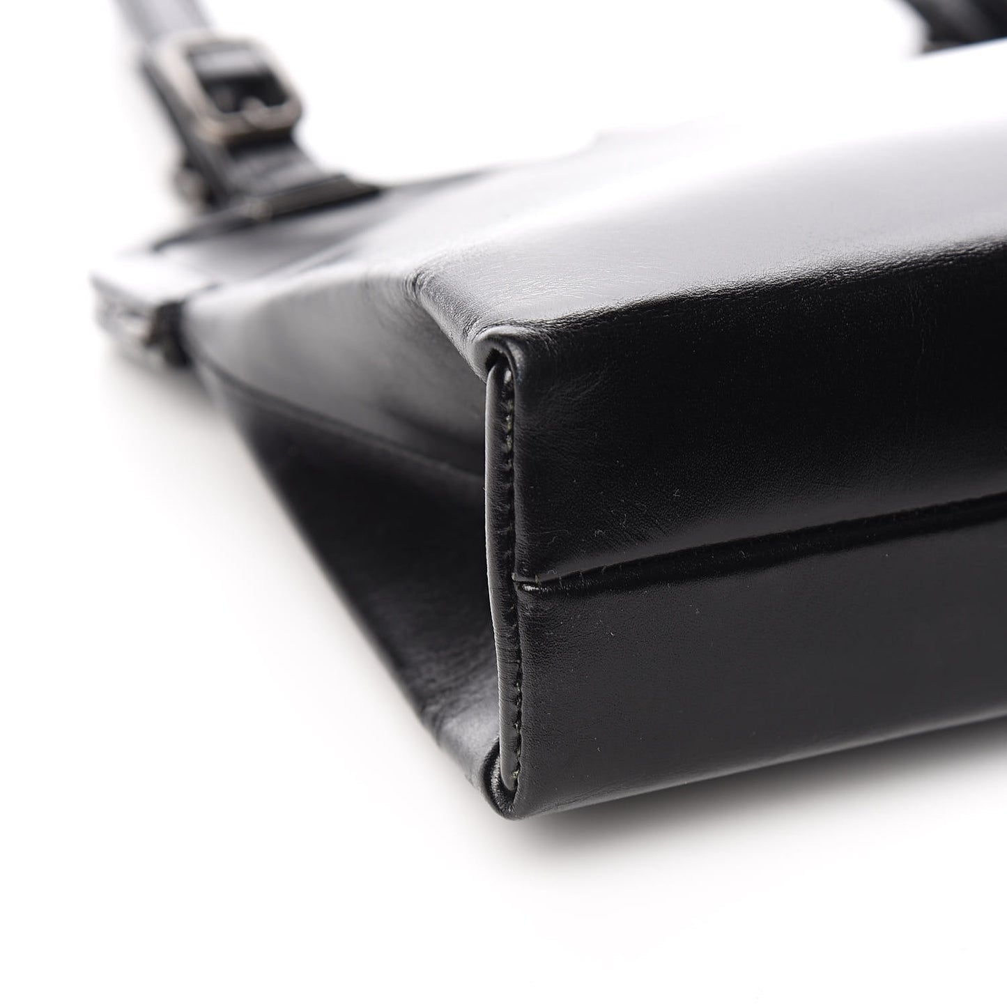 Calfskin Top Lock Bag Nero Black