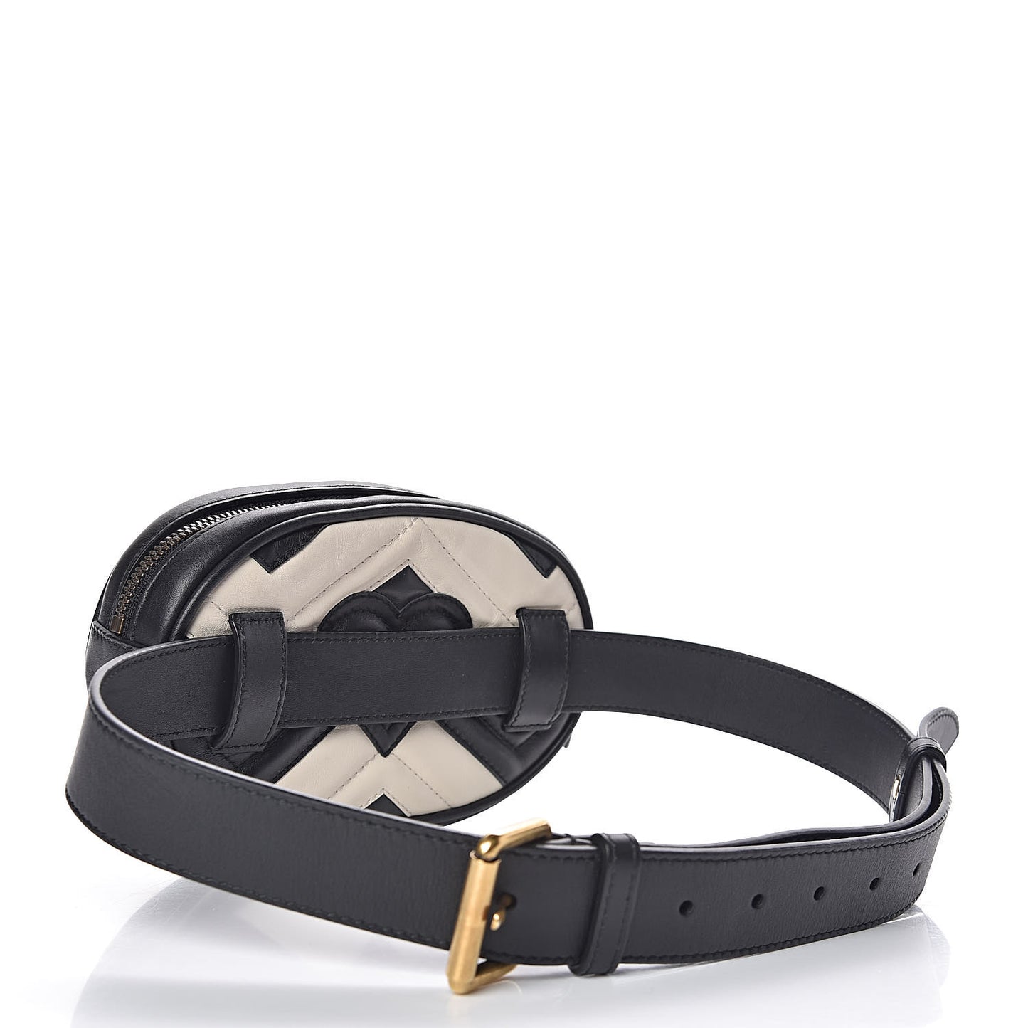 Calfskin Matelasse GG Marmont Belt Bag 85 34 Black White