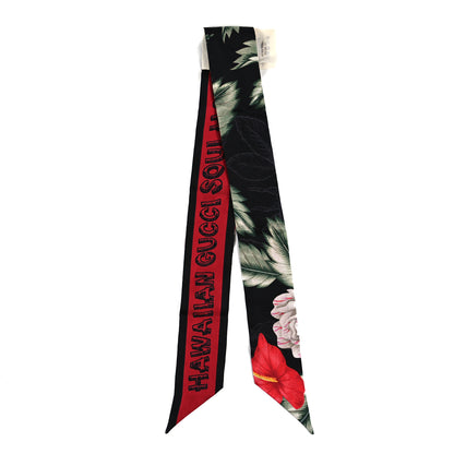 Gucci Silk Twill Haway Neck Bow Scarf Black 2 of 3