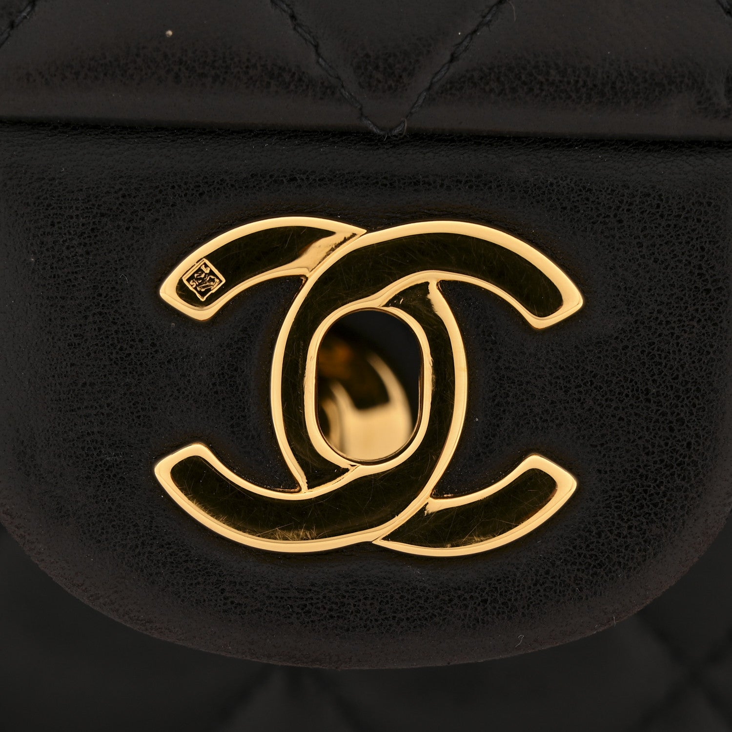 Chanel Lambskin Quilted Medium Double Flap Black 13 of 15