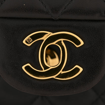 Chanel Lambskin Quilted Medium Double Flap Black 13 of 15