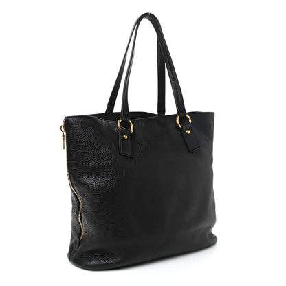 Prada Vitello Daino Side Zip Tote Black 2 of 12