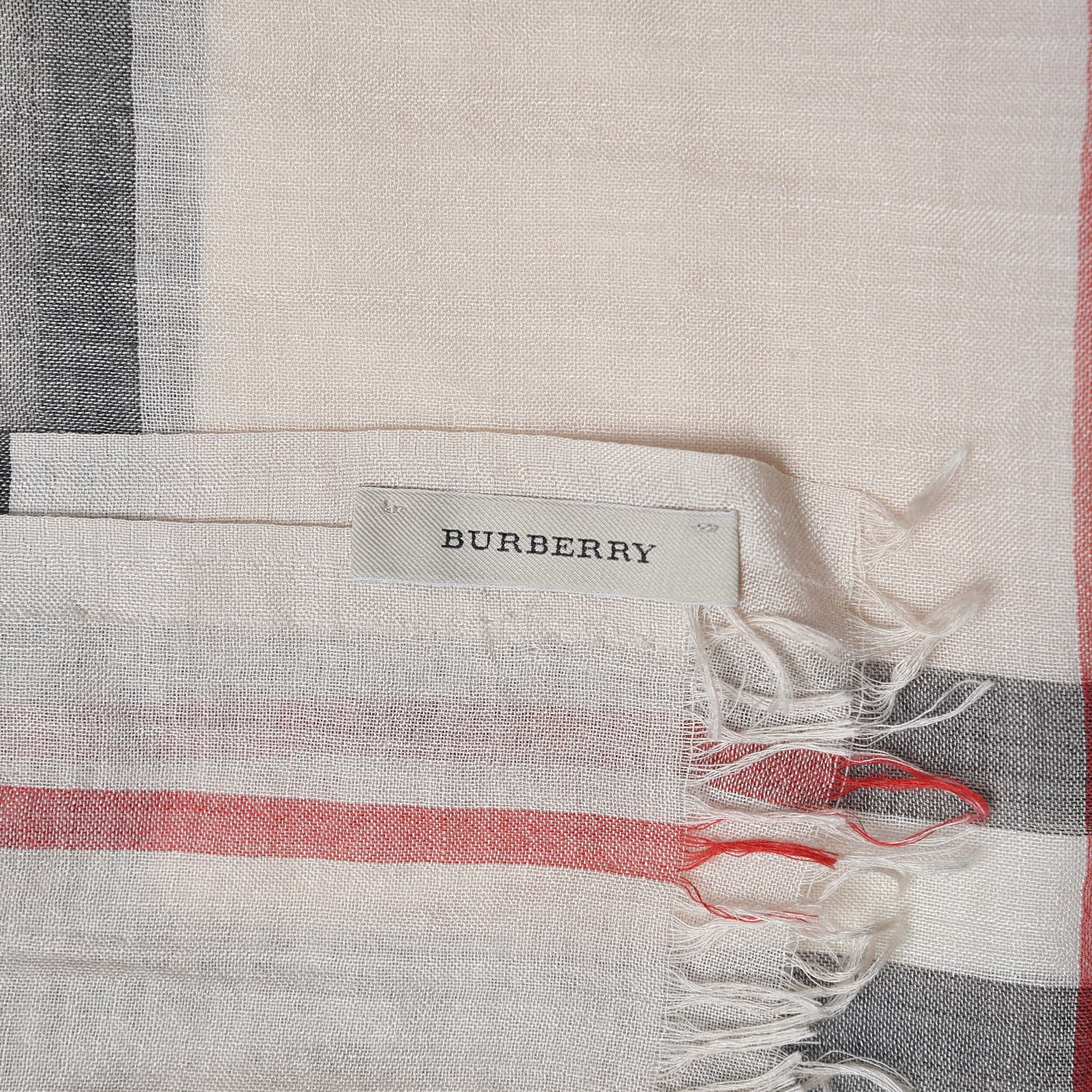 Burberry Wool Silk House Check Lightweight Scarf Stone 6 of 6