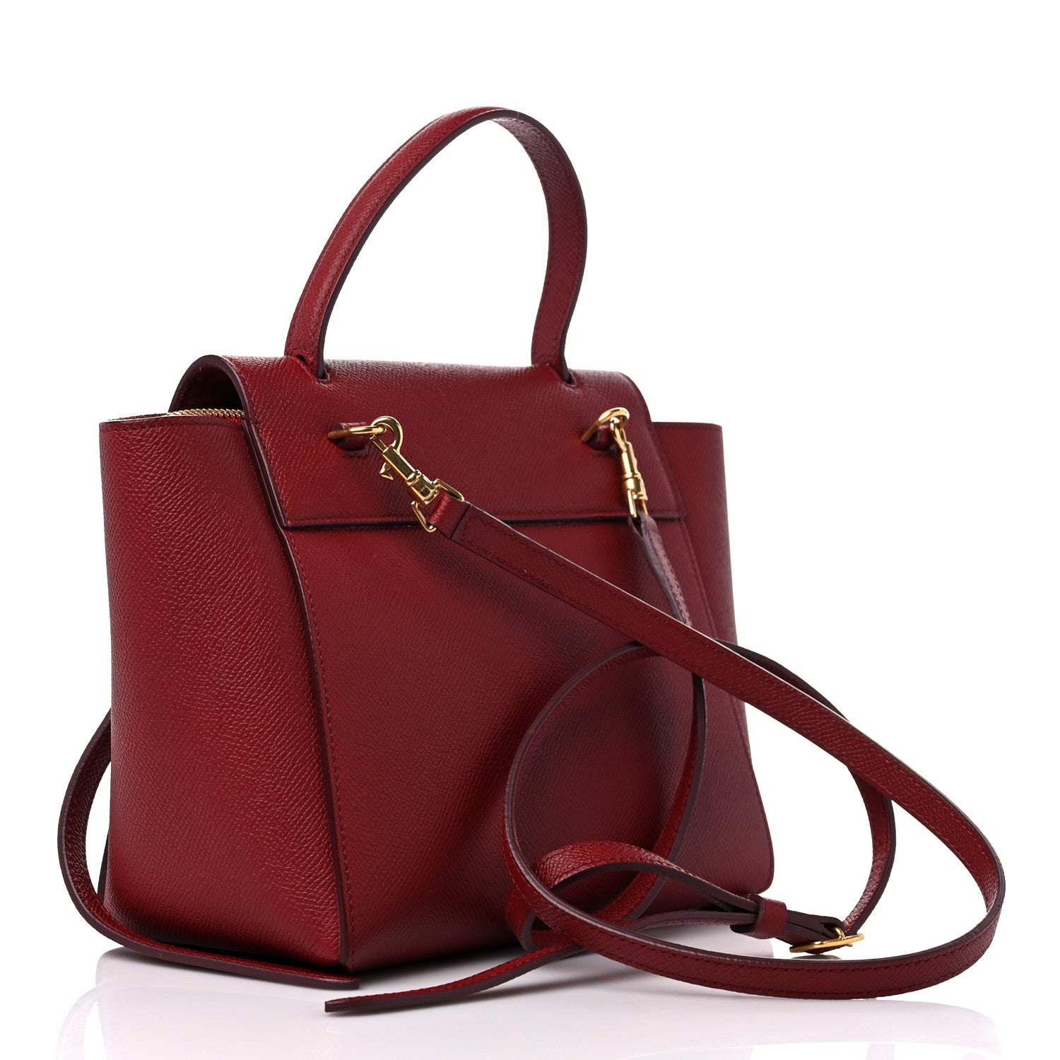 Celine Grained Calfskin Nano Belt Bag Ruby 3 of 11