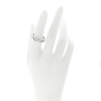 David Yurman Sterling Silver Diamond Cable Loop Band Ring 53 6.5 2 of 4