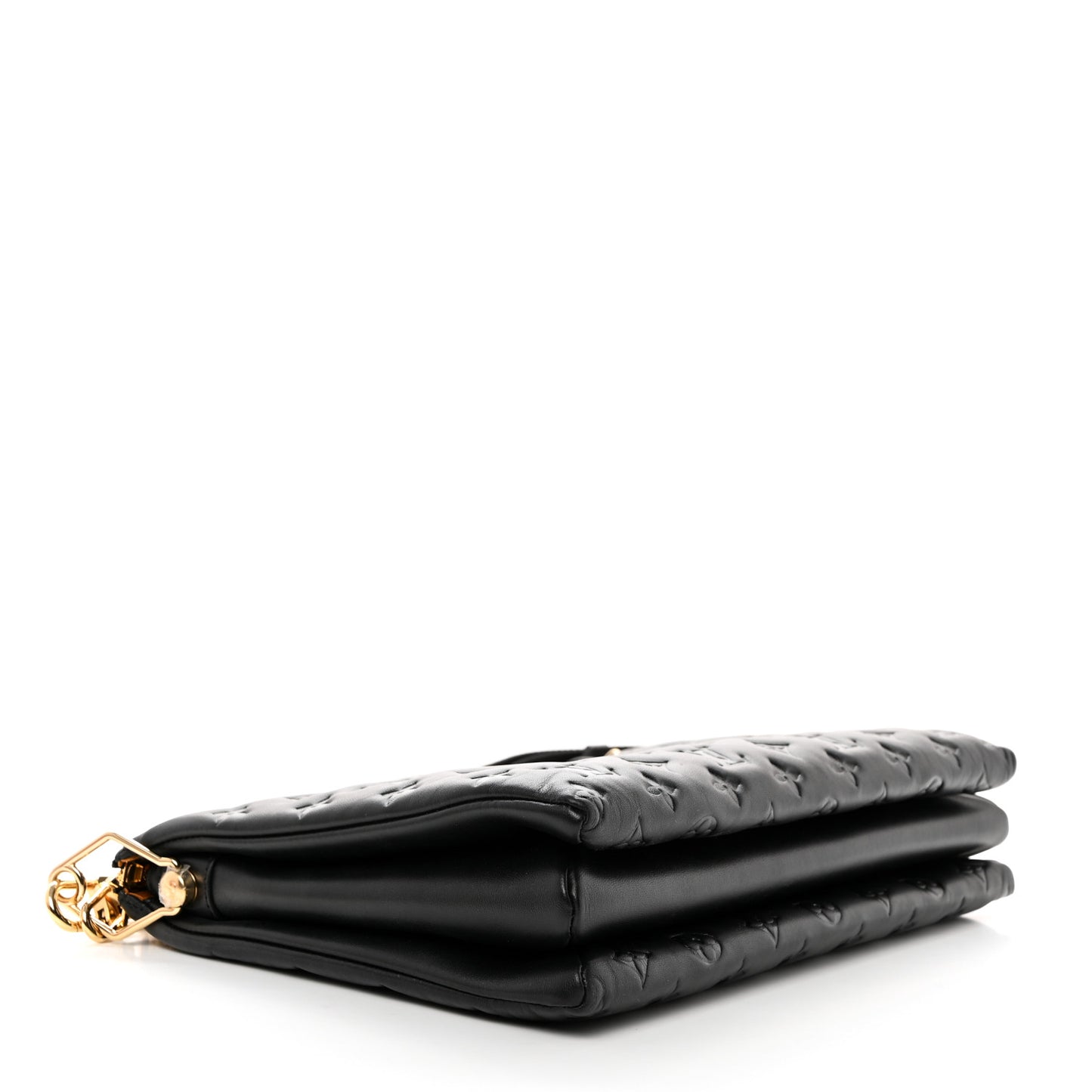 Lambskin Embossed Monogram Coussin MM Black