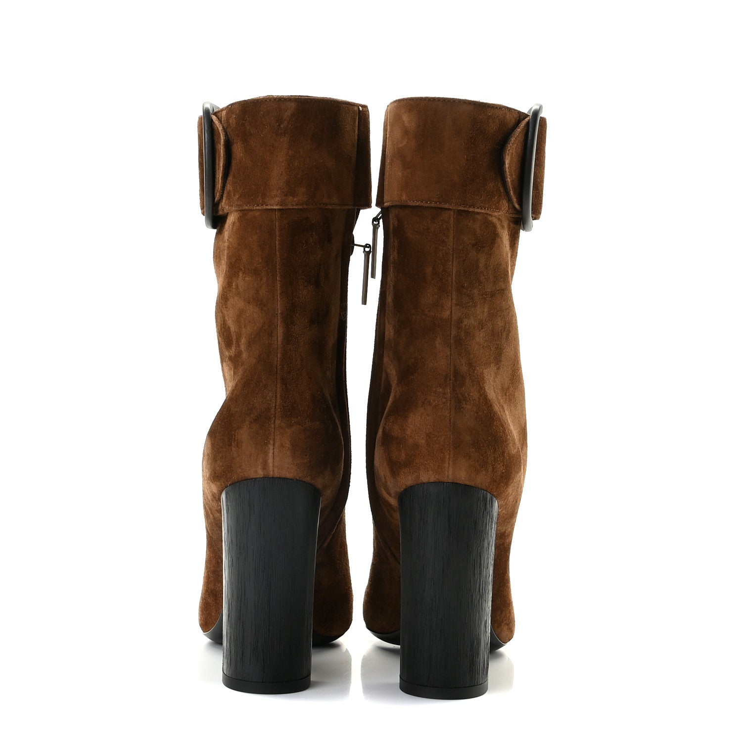 Saint Laurent Suede Joplin Buckle Booties 36.5 Land 5 of 14