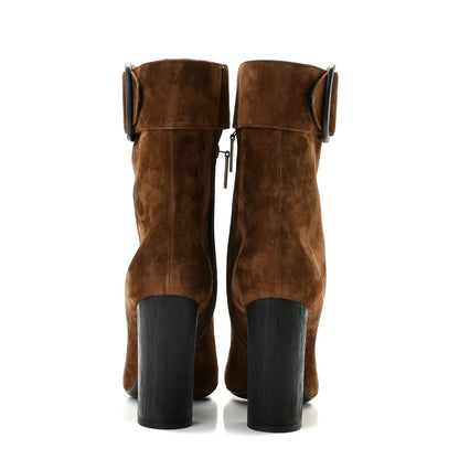 Saint Laurent Suede Joplin Buckle Booties 36.5 Land 5 of 14