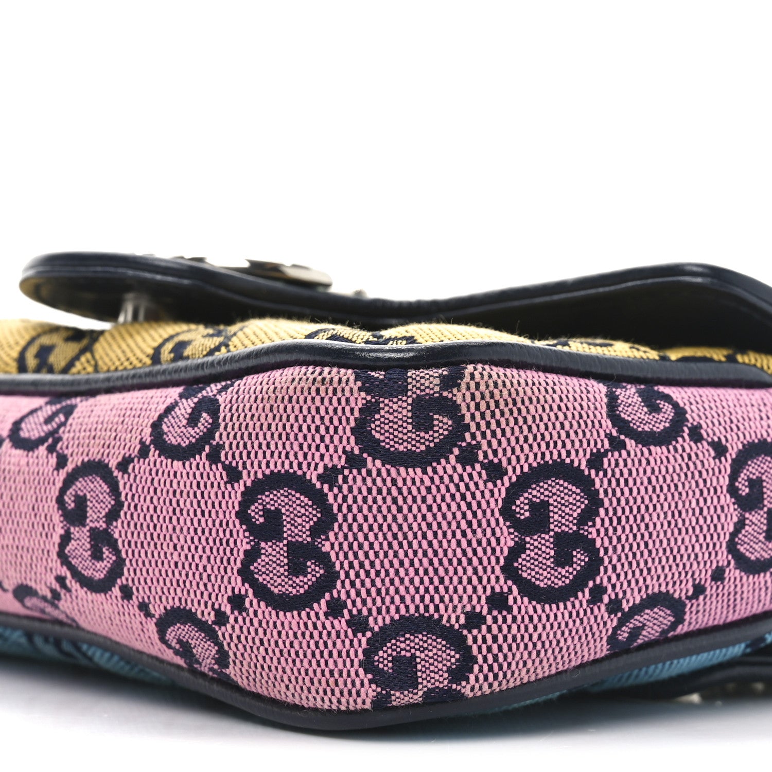 Gucci Monogram Multicolor Matelasse Diagonal Super Mini GG Marmont Shoulder Bag Green Blue Yellow Light Blue Pink 10 of 12