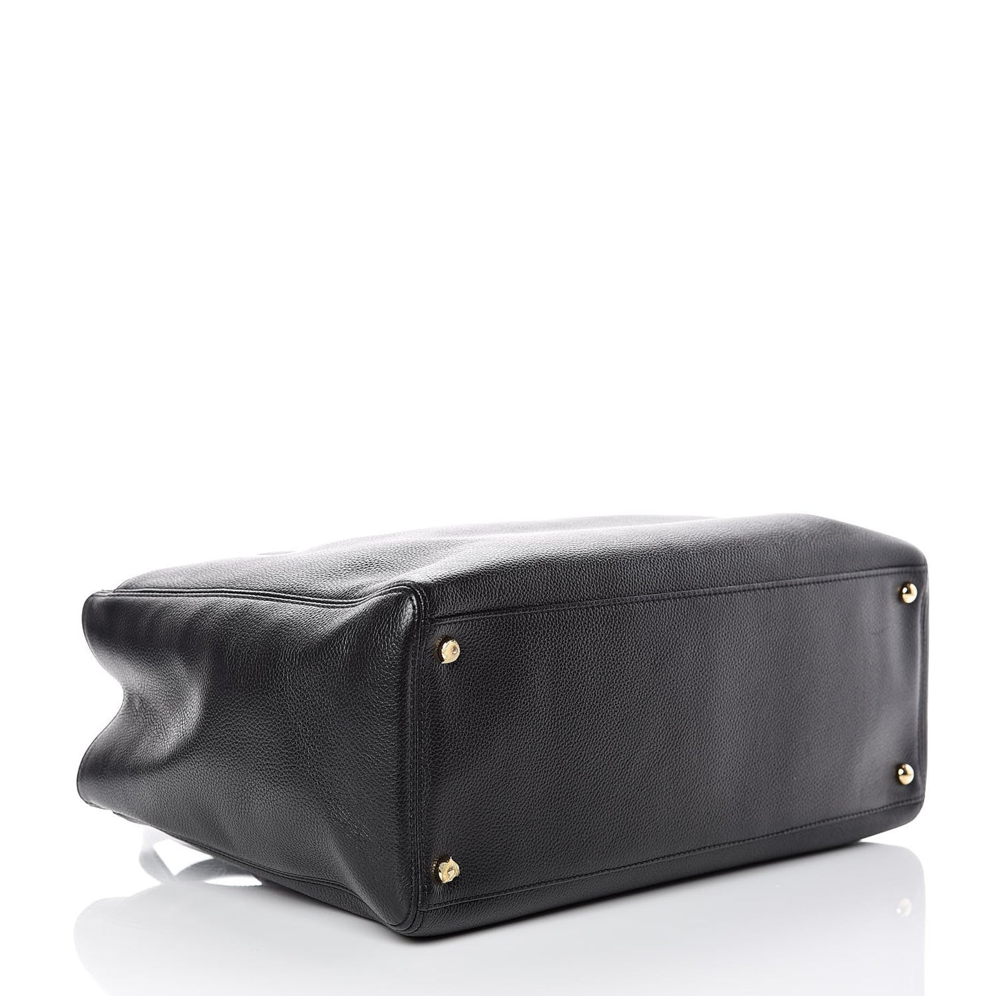 Calfskin Cerf Executive Shopper Tote Black