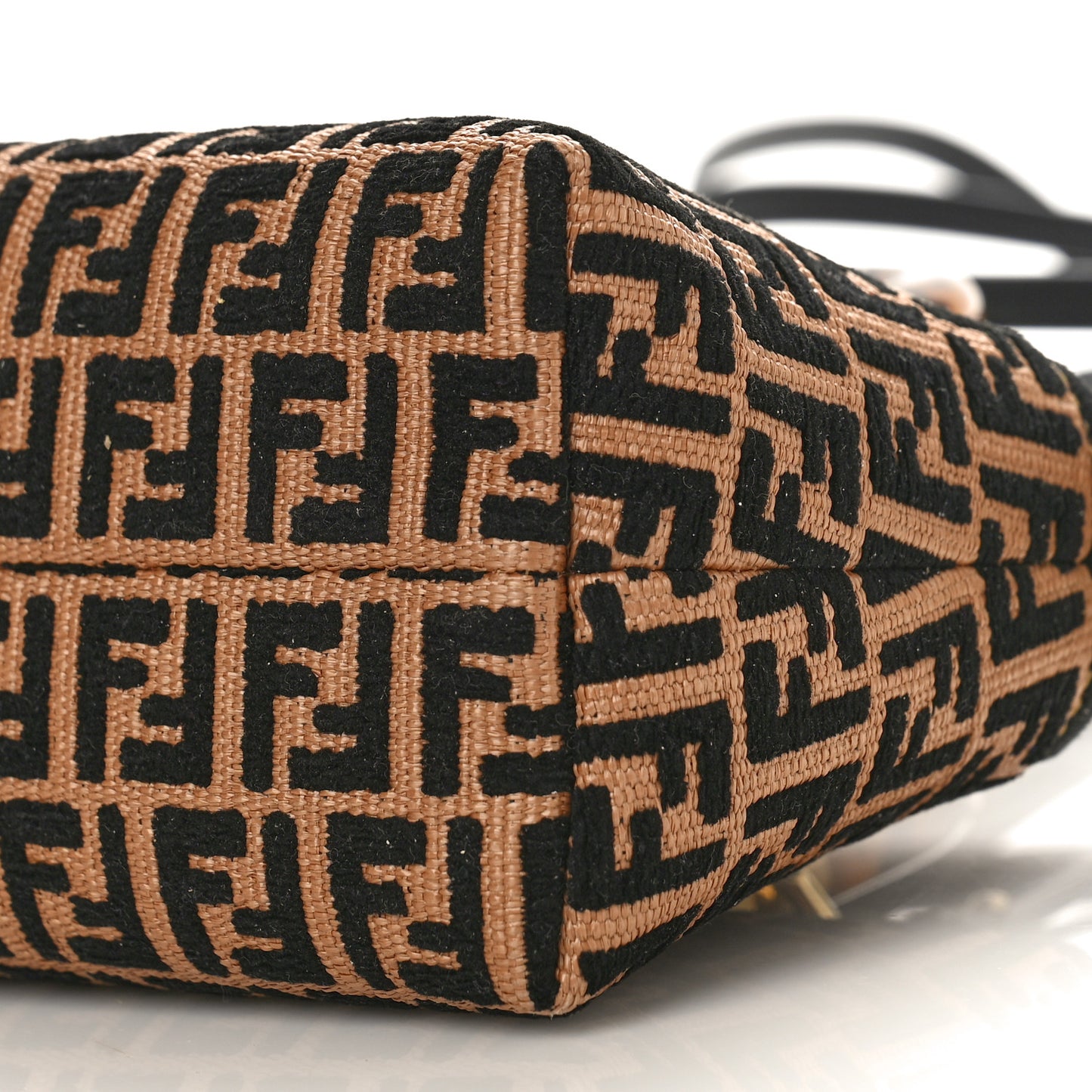Raffia Chenille Vitello King Plexiglass Micro FF Mini By The Way Top Handle Boston Bag Naturale Black