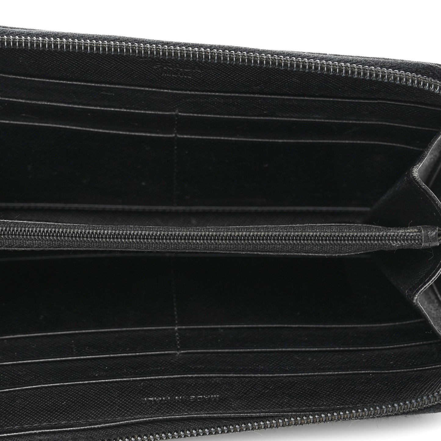 Tessuto Nylon Zip Around Wallet Black