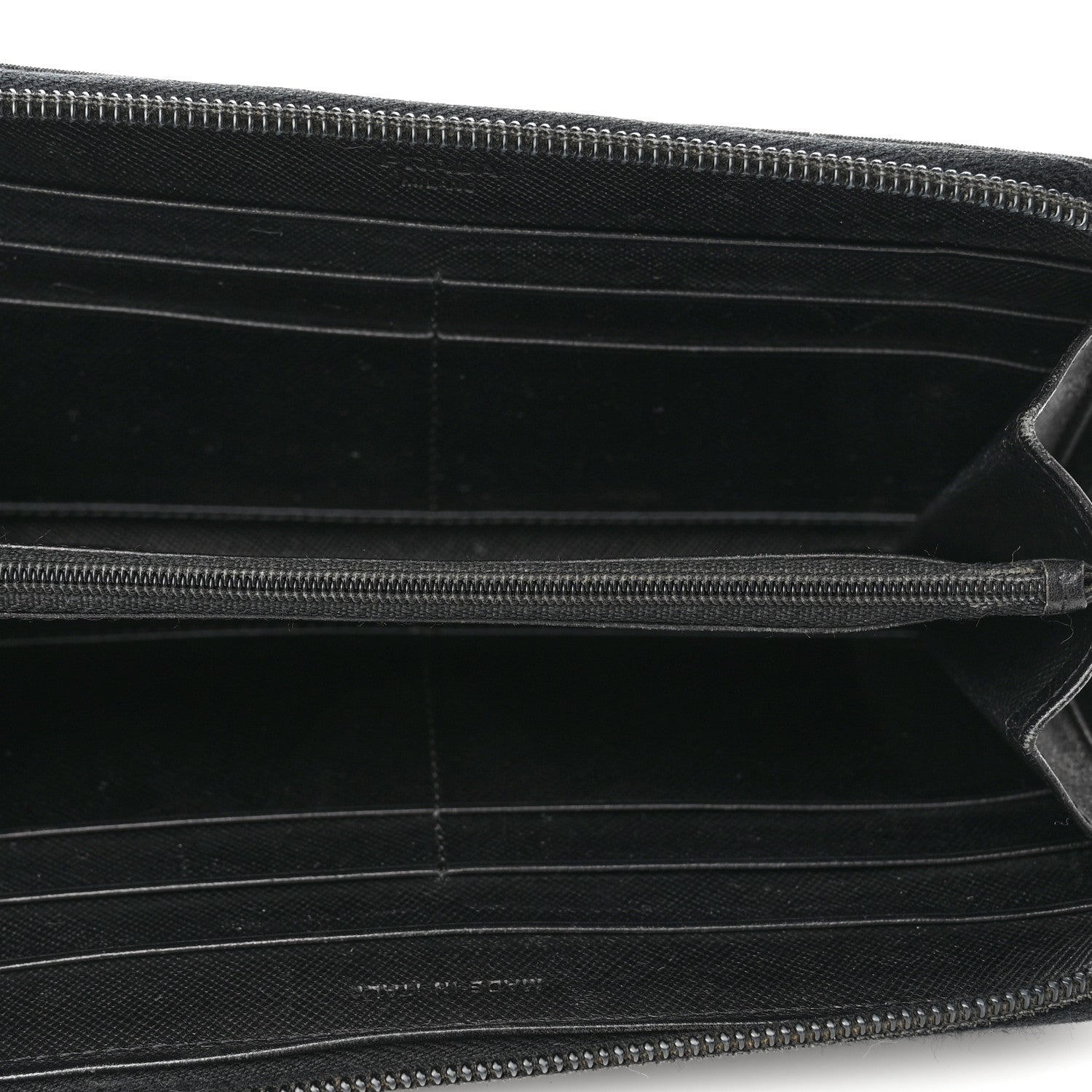 Prada Tessuto Nylon Zip Around Wallet Black 5 of 9