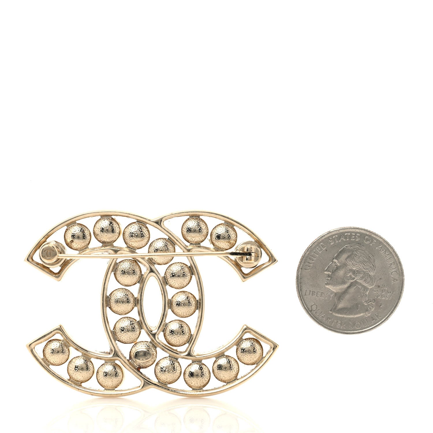 Chanel Pearl CC Brooch Light Gold 3 of 5
