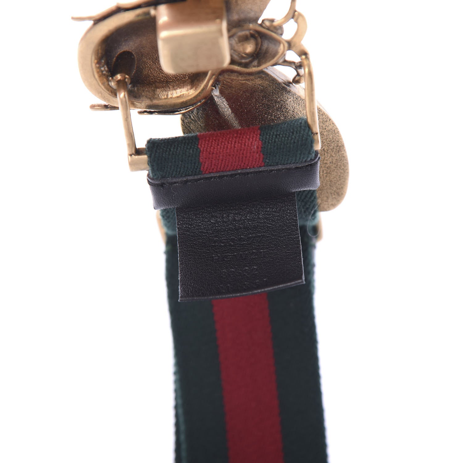 Gucci Web Queen Margaret Bee Belt 80 32 Red Green 4 of 5