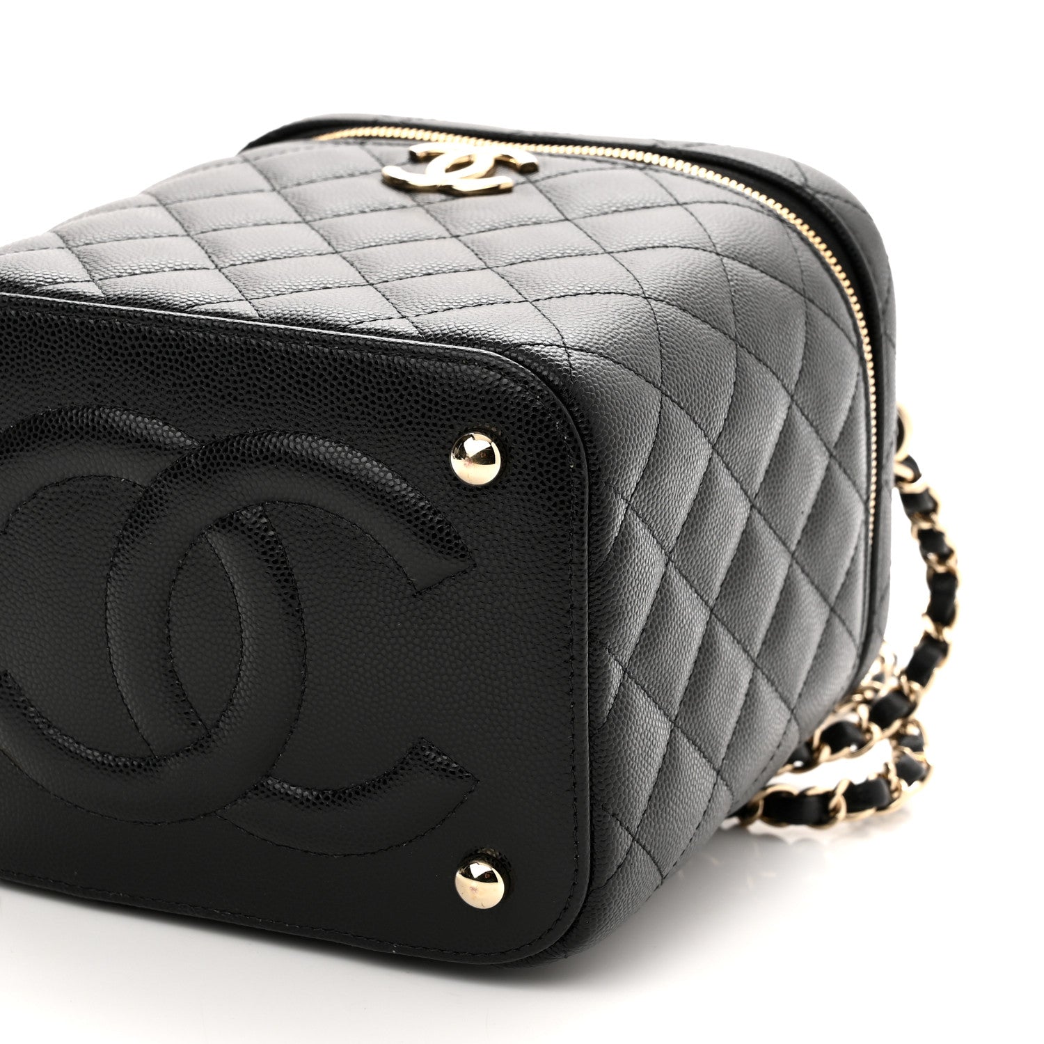Chanel Caviar Quilted Small Top Handle Vanity Case With Chain Black 9 of 9
