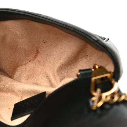 Gucci Calfskin Matelasse Super Mini GG Marmont Shoulder Bag Black 12 of 13