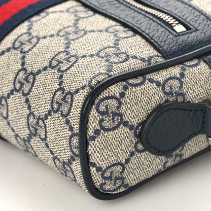 Gucci GG Supreme Monogram Textured Dollar Calfskin Web Mini Ophidia Shoulder Bag Beige Blue 8 of 8