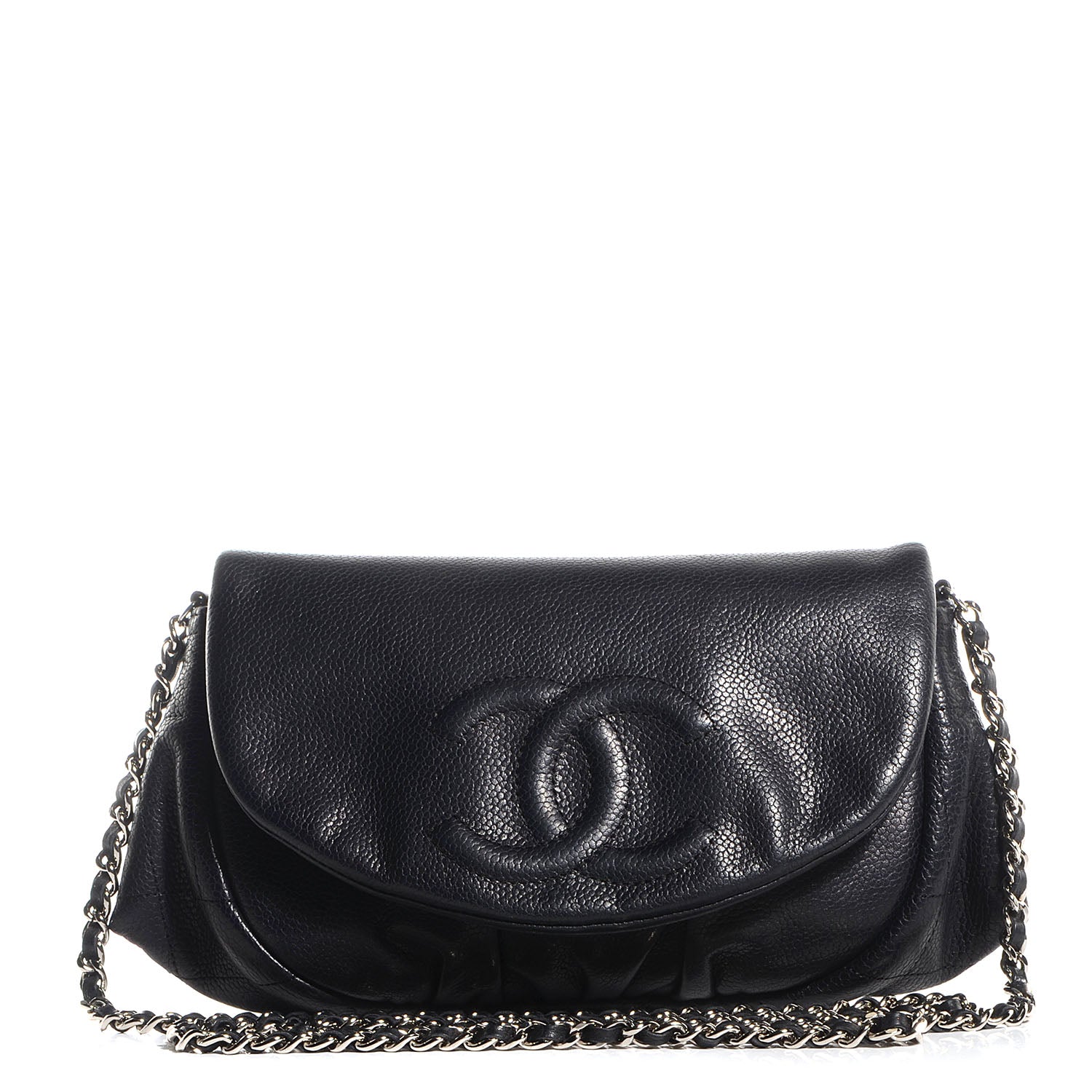 Chanel Caviar Half Moon Wallet On Chain WOC Black 1 of 8
