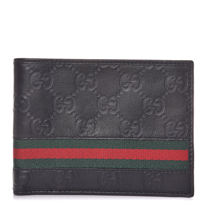 Gucci Guccissima Web Bi-Fold Wallet Black 1 of 8